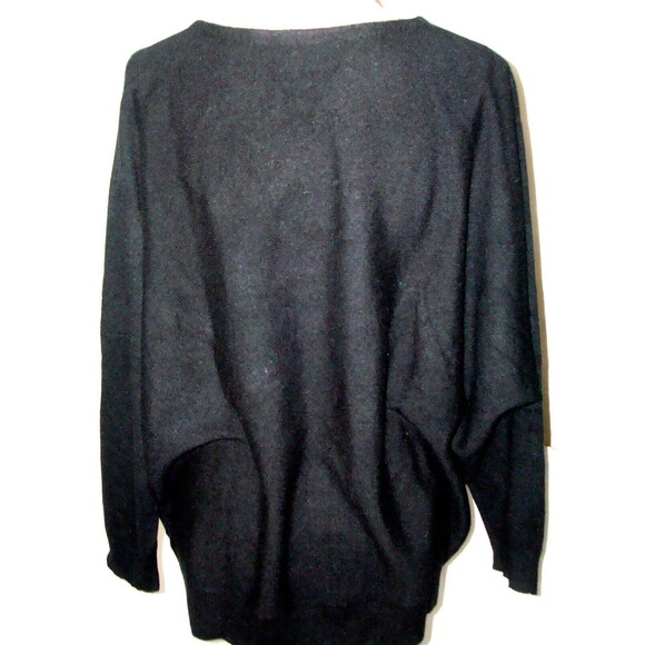 NWT New Womens 2X 1X Ryllace Plus 100% Cashmere Boyfriend Sweater Black Soft 228 - Picture 6 of 7